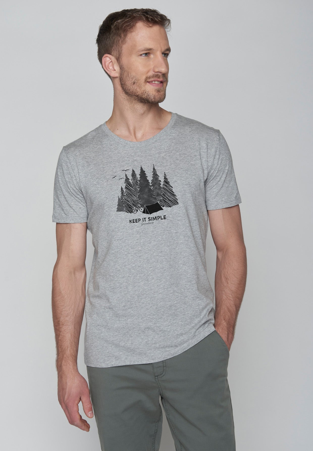 Grau:  Sportliches T-Shirt aus Bio-Baumwolle für Herren [16439]