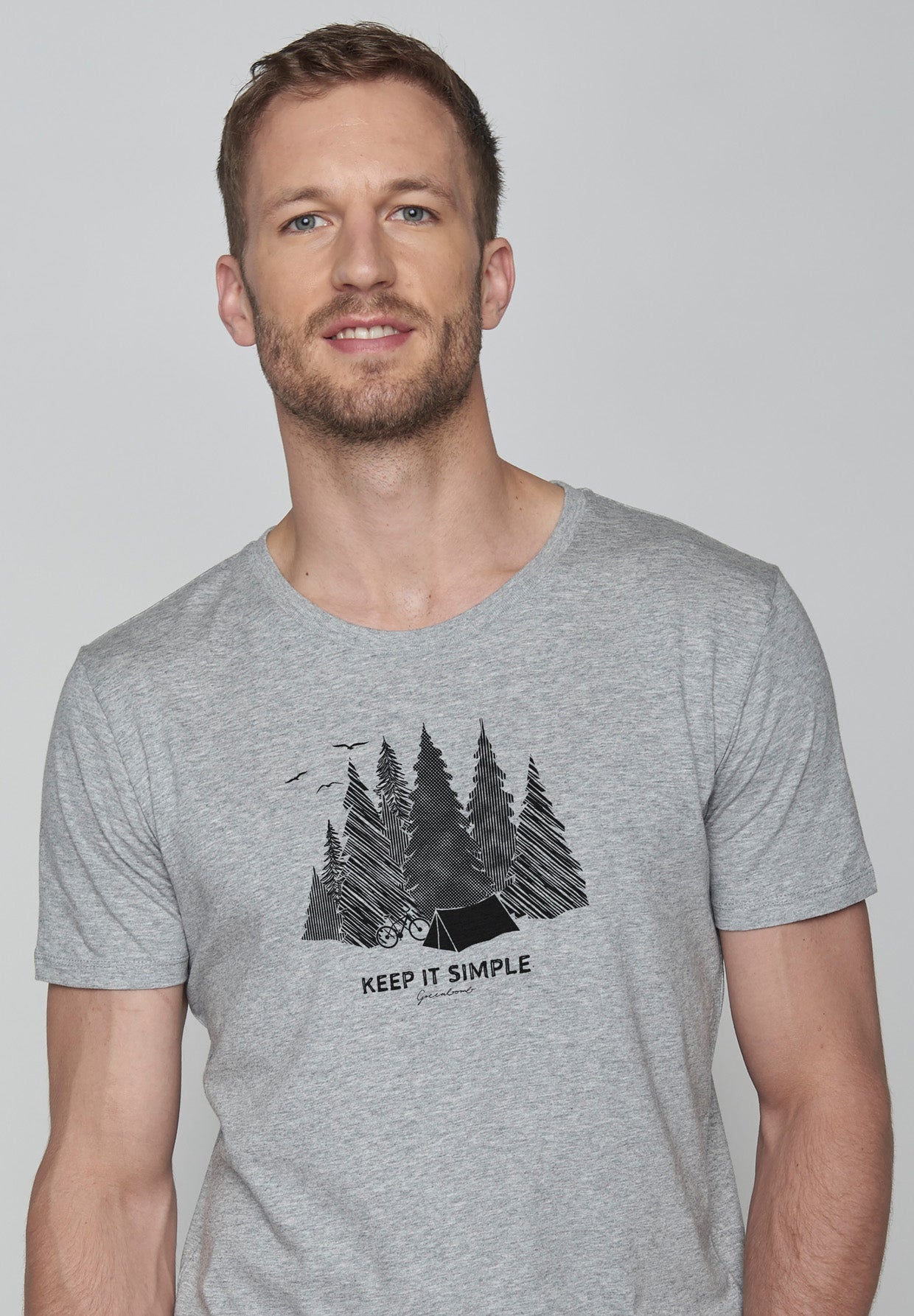 Grau:  Sportliches T-Shirt aus Bio-Baumwolle für Herren [16440]