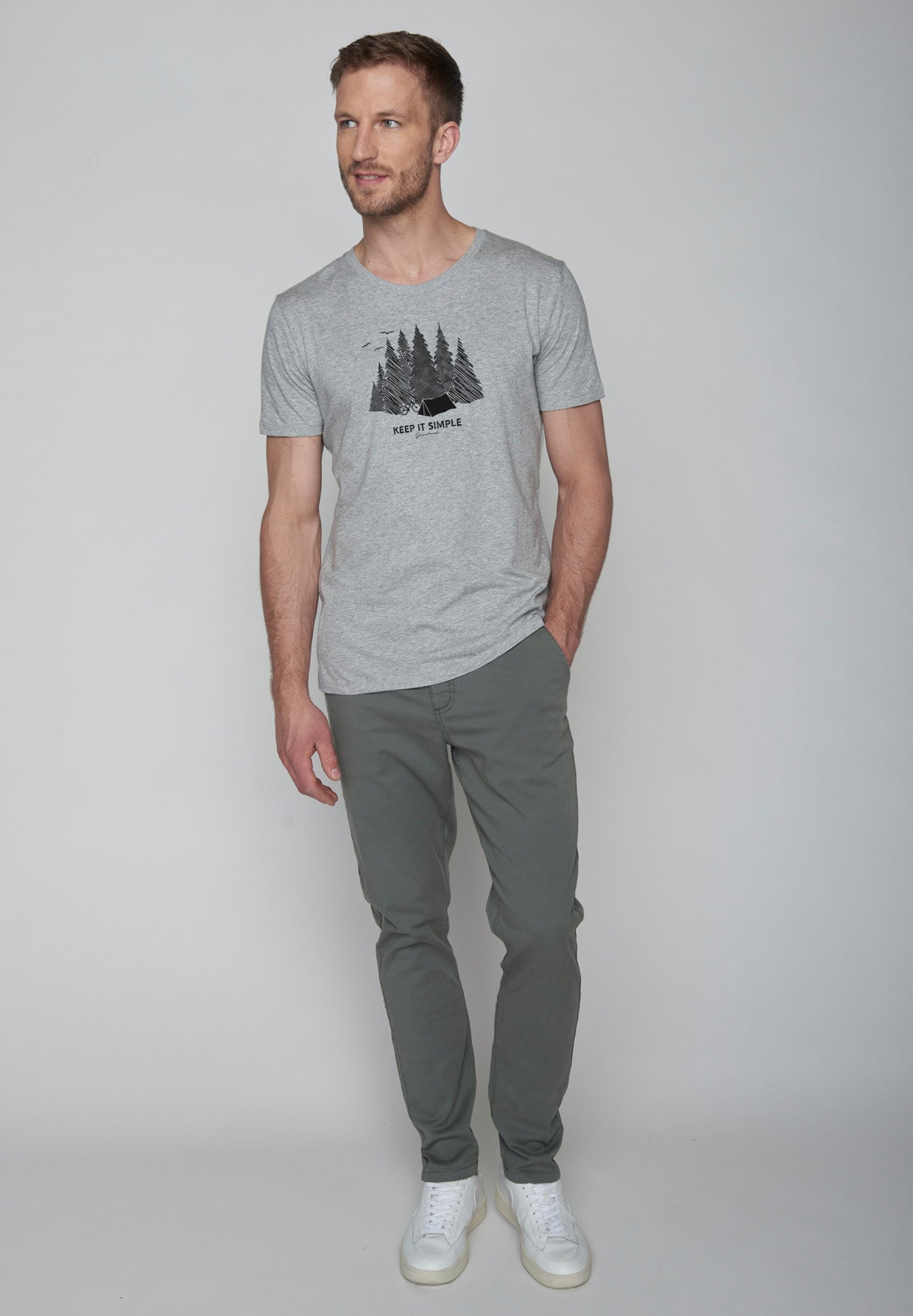 Grau:  Sportliches T-Shirt aus Bio-Baumwolle für Herren [16442]