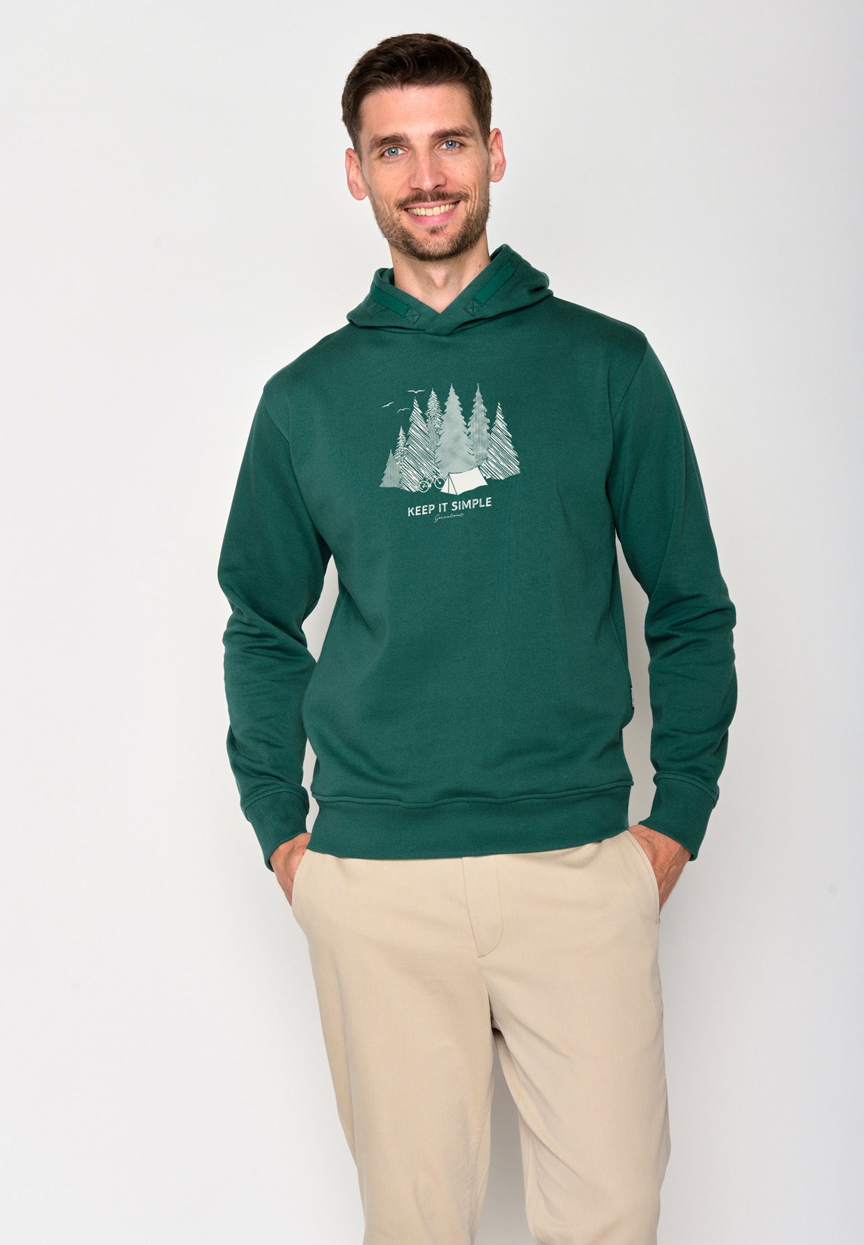 Grün:  Kuschliger Hoodie aus Bio-Baumwolle für Herren [16451]