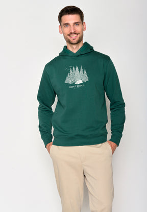 Grün:  Kuschliger Hoodie aus Bio-Baumwolle für Herren [16451]