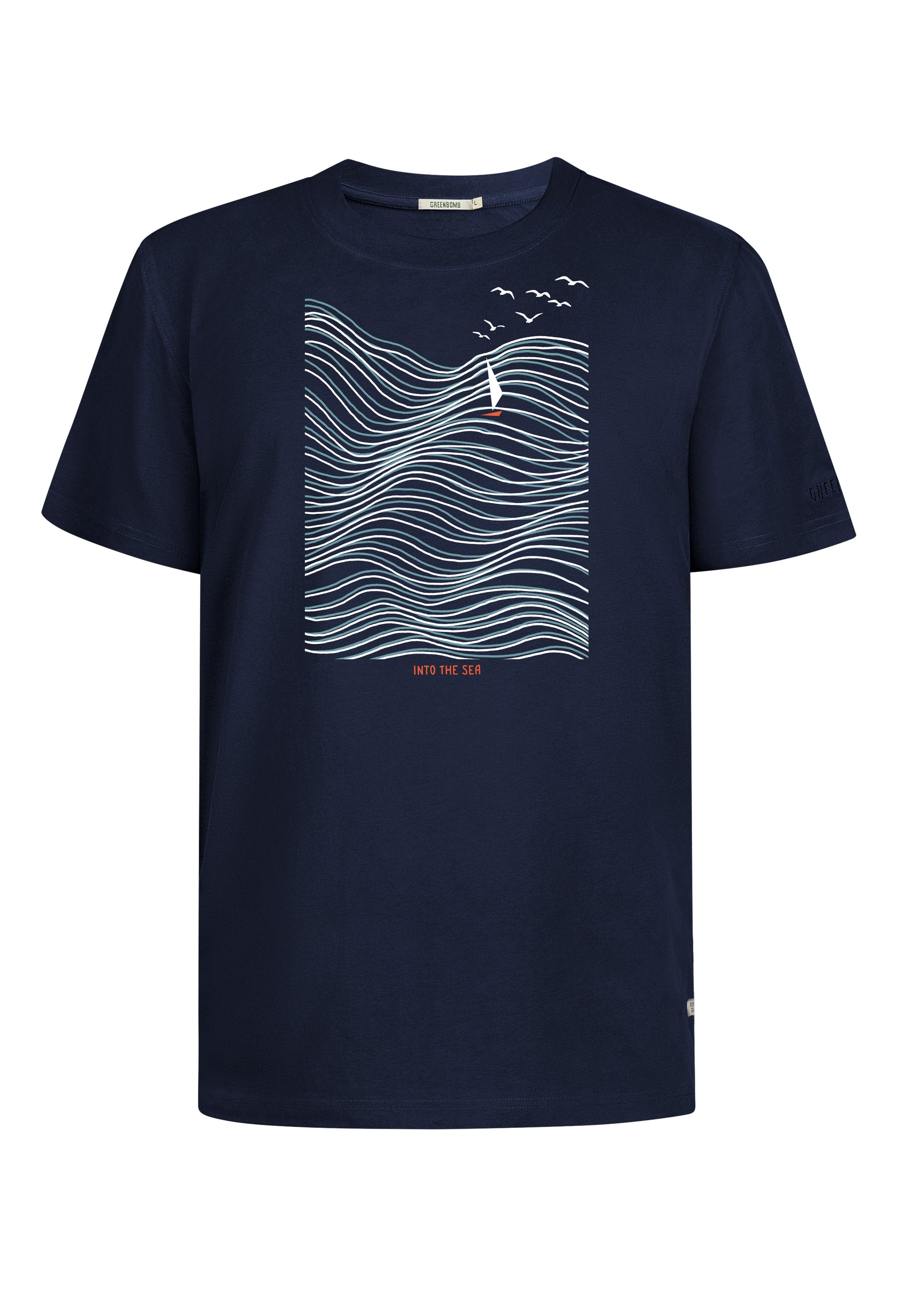 Navy: Lässiges Oversize-T-Shirt aus Bio-Baumwolle für Herren [16455]