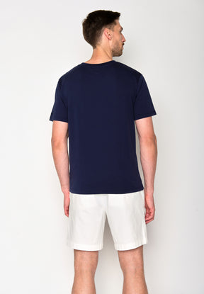 Blau:  Lässiges T-Shirt aus Bio-Baumwolle für Herren [16458]