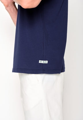 Navy: Lässiges Oversize-T-Shirt aus Bio-Baumwolle für Herren [16460]