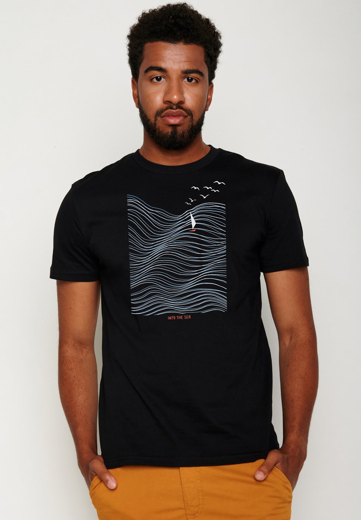 Black: Sportliches T-Shirt aus Bio-Baumwolle für Herren [16461]
