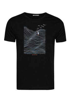 Schwarz:  Sportliches T-Shirt aus Bio-Baumwolle für Herren [16465]