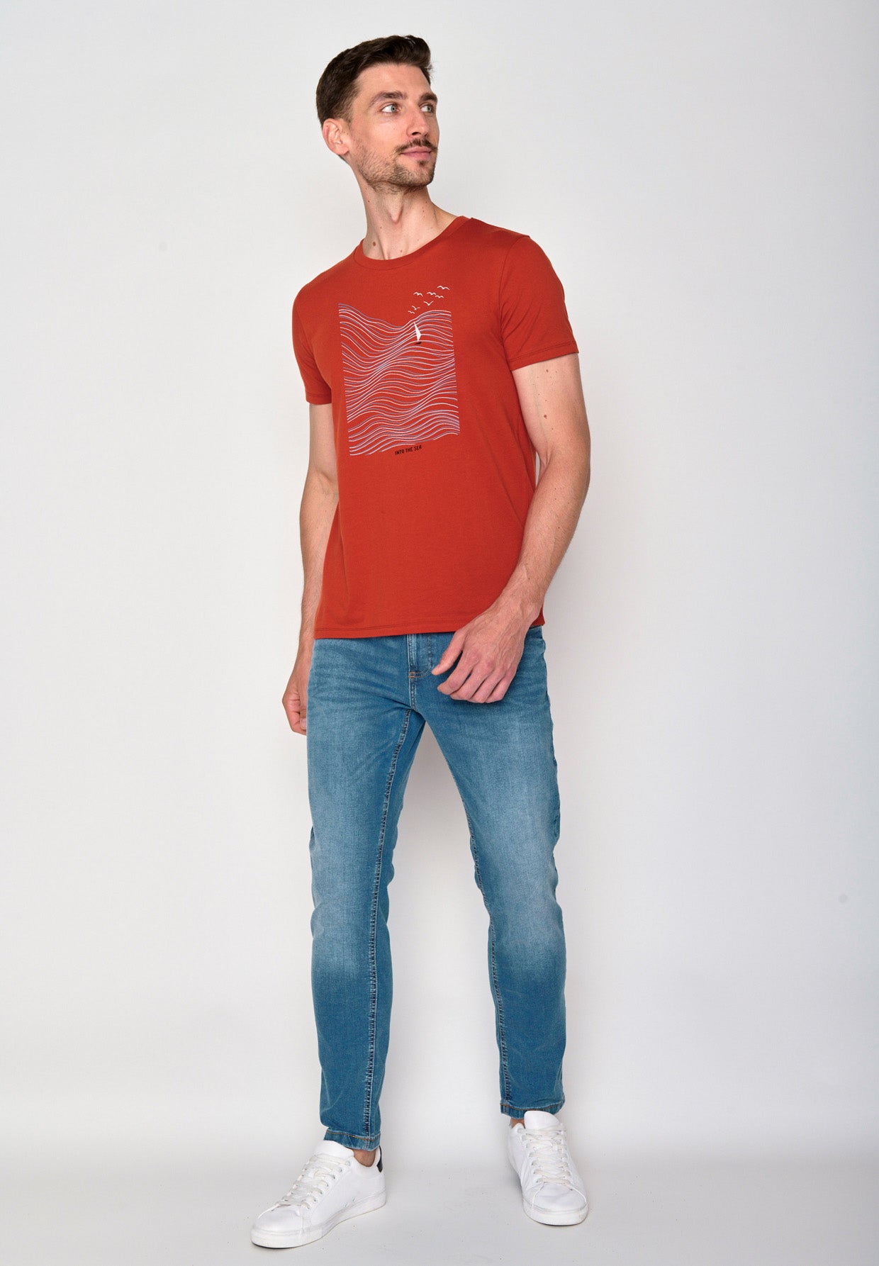 Rot:  Sportliches T-Shirt aus Bio-Baumwolle für Herren [16467]