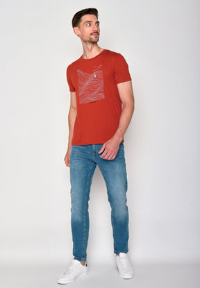 Rot:  Sportliches T-Shirt aus Bio-Baumwolle für Herren [16467]