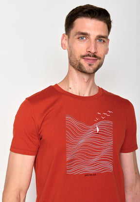 Rot:  Sportliches T-Shirt aus Bio-Baumwolle für Herren [16470]