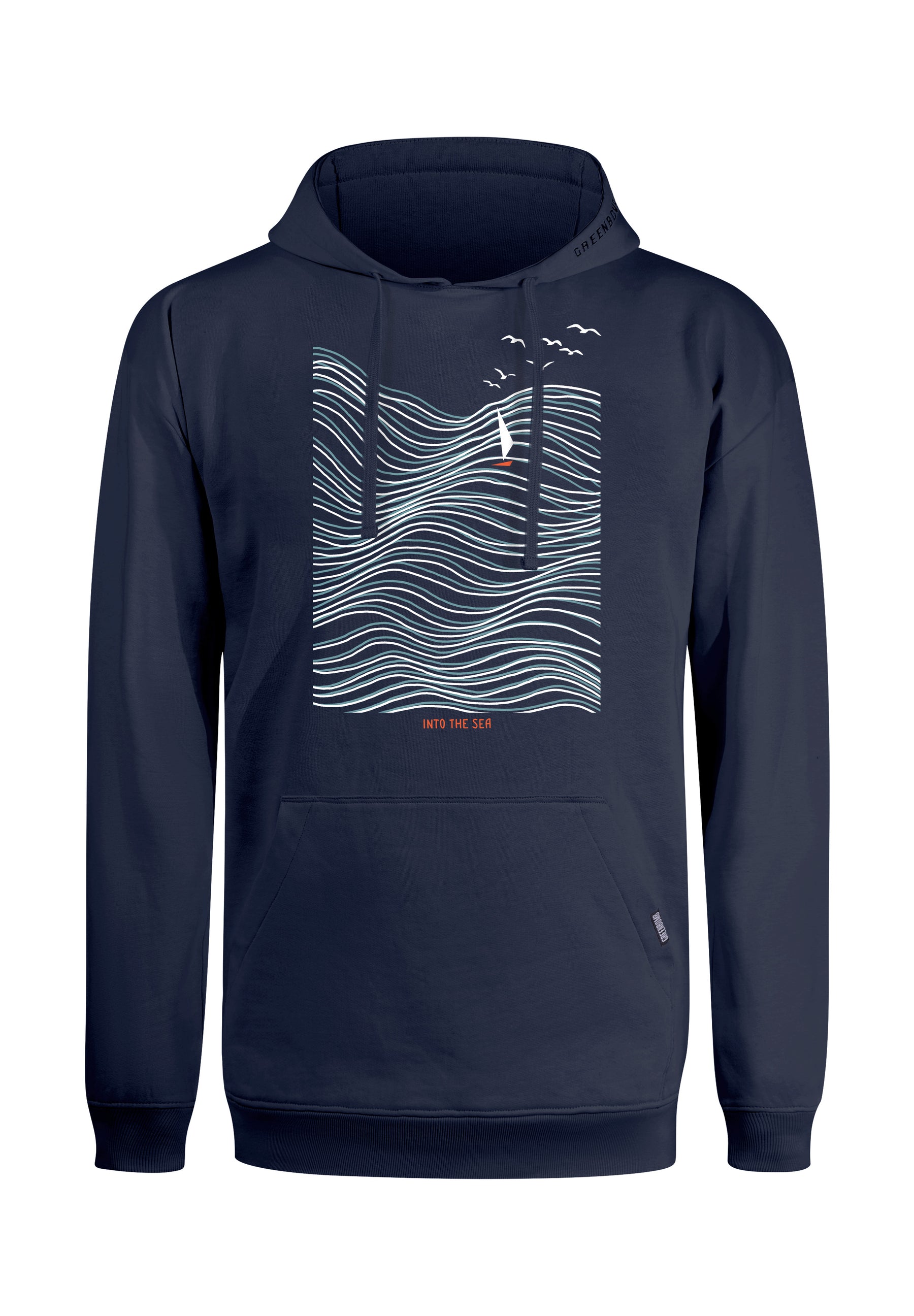 Navy: Gemütlicher Hoodie aus Bio-Baumwolle für Herren [16471]