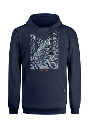 Navy: Gemütlicher Hoodie aus Bio-Baumwolle für Herren [16471]