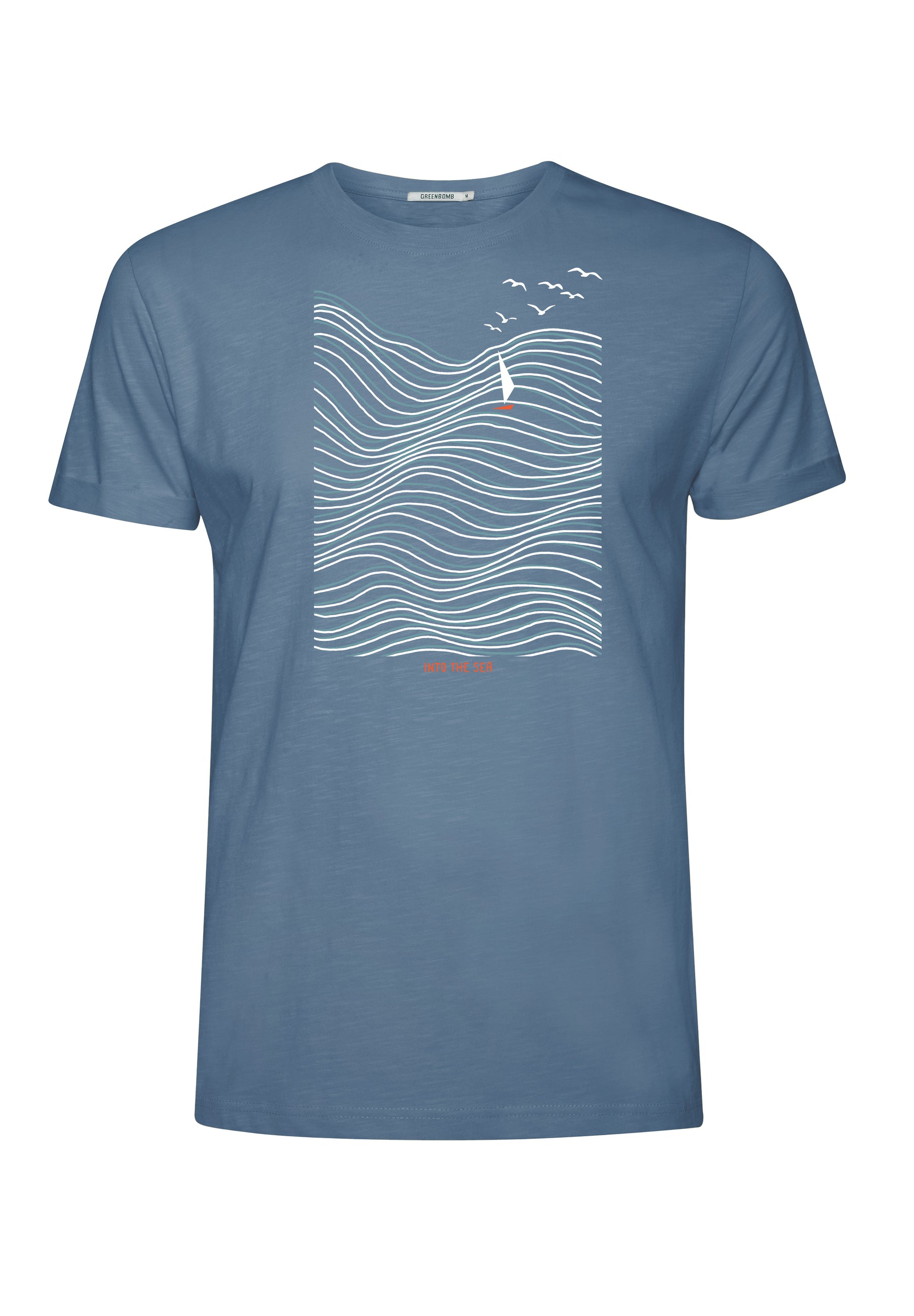 Blau:  Lässiges T-Shirt aus Bio-Baumwoll Mix für Herren [16477]