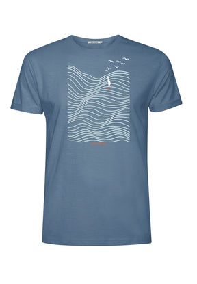 Blau:  Lässiges T-Shirt aus Bio-Baumwoll Mix für Herren [16477]