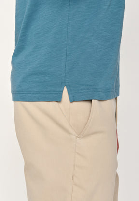 Sloppy Blue: Lässiges T-Shirt aus Bio-Baumwoll Mix für Herren [16482]