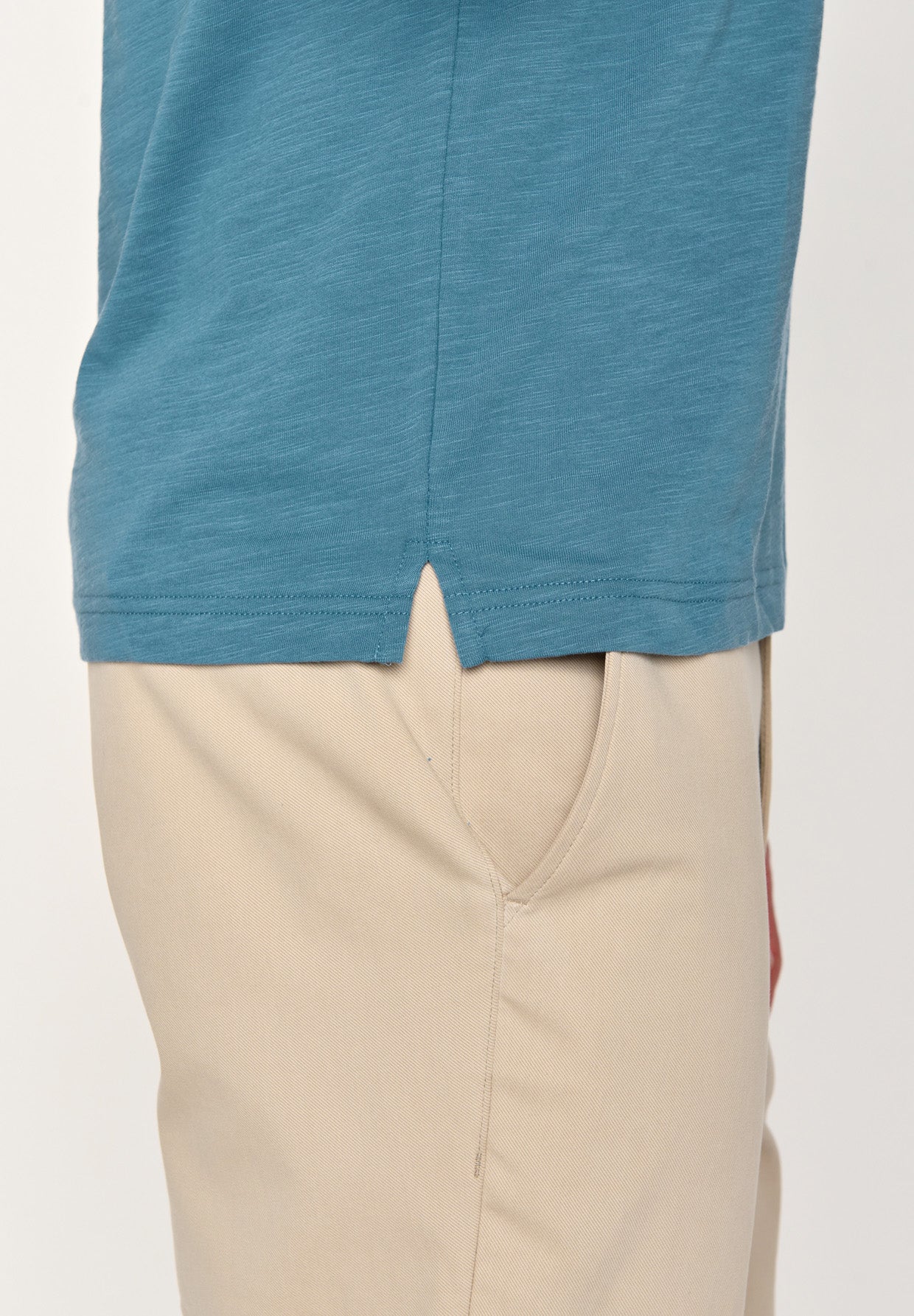 Blau:  Lässiges T-Shirt aus Bio-Baumwoll Mix für Herren [16482]