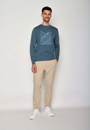 Blau:  Gemütliches Sweatshirt aus Bio-Baumwolle für Herren [16484]