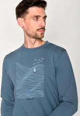 Blau:  Gemütliches Sweatshirt aus Bio-Baumwolle für Herren [16487]