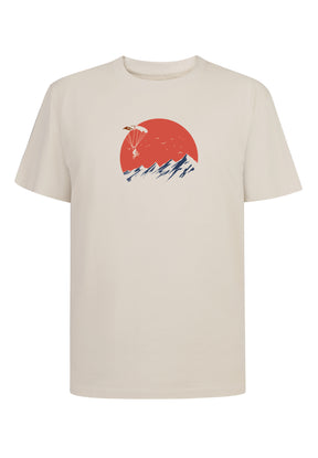Creme White: Lässiges Oversize-T-Shirt aus Bio-Baumwolle für Herren [16489]
