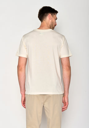 Creme White: Lässiges Oversize-T-Shirt aus Bio-Baumwolle für Herren [16492]