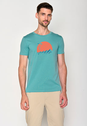 Türkis: Sportliches T-Shirt aus Bio-Baumwolle für Herren [16496]