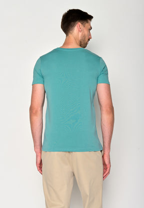 Türkis: Sportliches T-Shirt aus Bio-Baumwolle für Herren [16497]