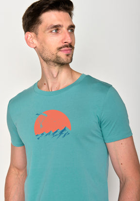 Türkis: Sportliches T-Shirt aus Bio-Baumwolle für Herren [16498]