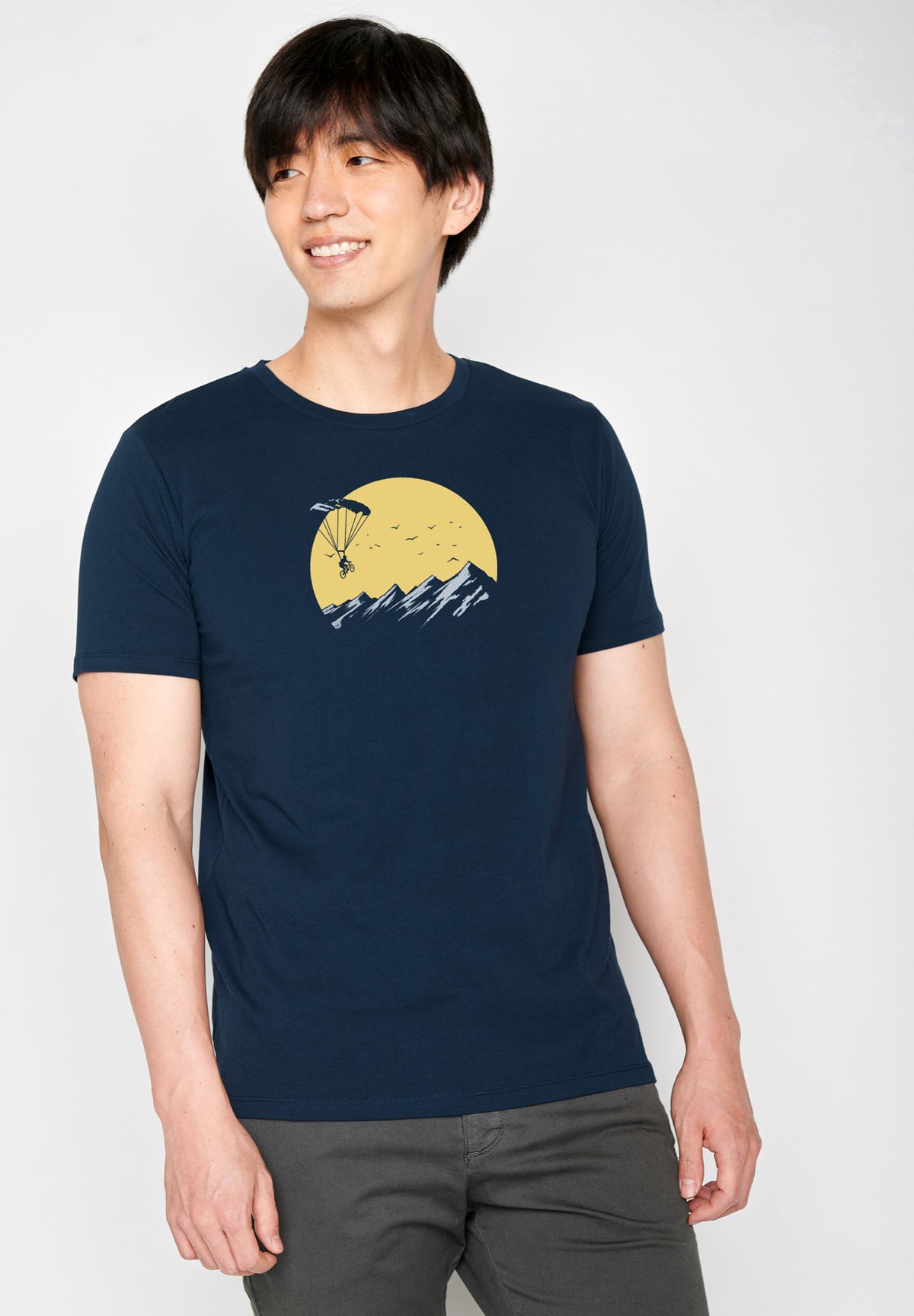Navy: Sportliches T-Shirt aus Bio-Baumwolle für Herren [16499]
