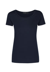 Blau:  Lässiges T-Shirt aus Bio-Baumwolle für Damen [164]