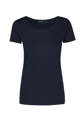 Dark Navy: Sportliches T-Shirt aus Bio-Baumwolle für Damen [164]