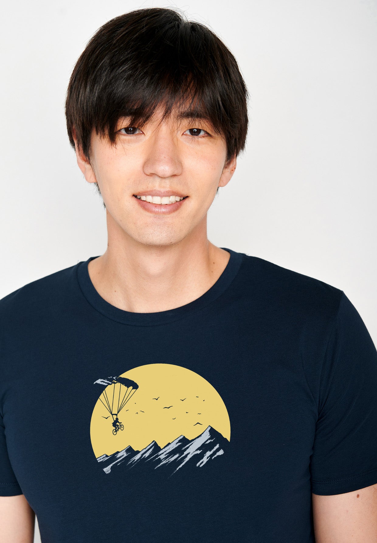 Navy: Sportliches T-Shirt aus Bio-Baumwolle für Herren [16500]