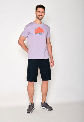 Lila:  Lässiges T-Shirt aus Bio-Baumwoll Mix für Herren [16505]