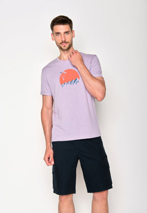Lila:  Lässiges T-Shirt aus Bio-Baumwoll Mix für Herren [16506]