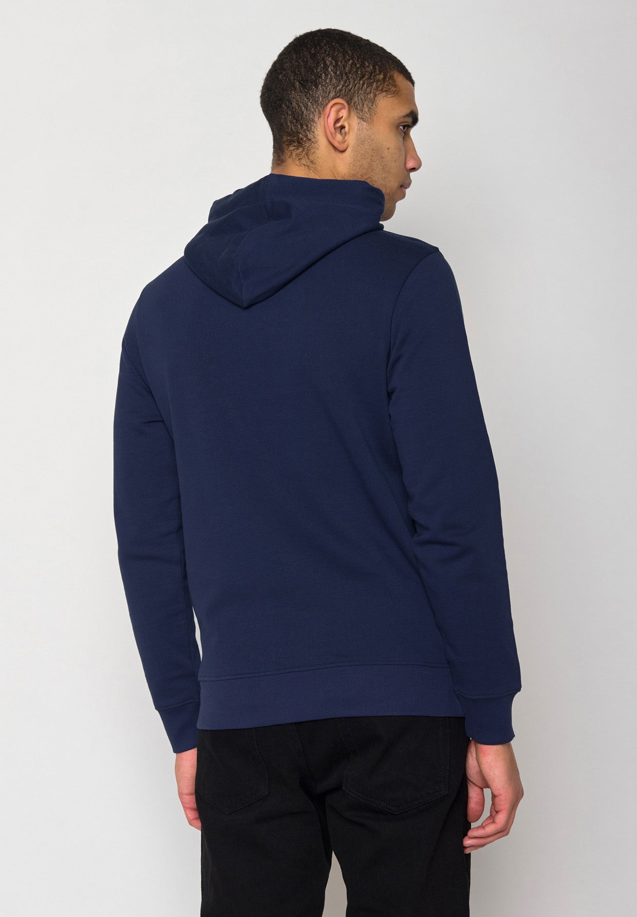 Navy: Kuschliger Hoodie aus Bio-Baumwolle für Herren [16517]