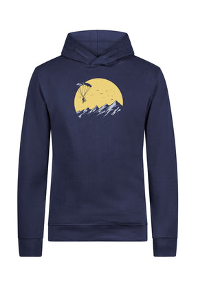 Navy: Kuschliger Hoodie aus Bio-Baumwolle für Herren [16519]