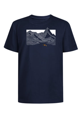 Navy: Lässiges Oversize-T-Shirt aus Bio-Baumwolle für Herren [16520]