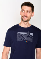 Blau:  Lässiges T-Shirt aus Bio-Baumwolle für Herren [16524]