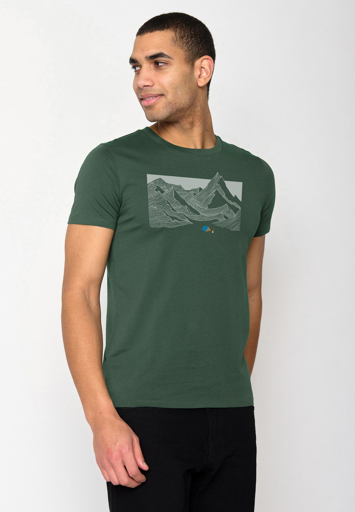Bottle Green: Sportliches T-Shirt aus Bio-Baumwolle für Herren [16526]