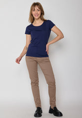Blau:  Lässiges T-Shirt aus Bio-Baumwolle für Damen [165]