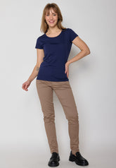Dark Navy: Sportliches T-Shirt aus Bio-Baumwolle für Damen [165]