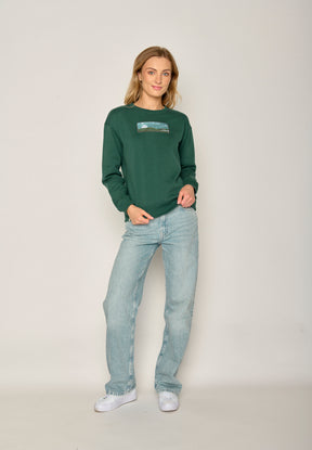 Jungle Green: Gemütliches Sweatshirt aus Bio-Baumwolle für Damen [16619]