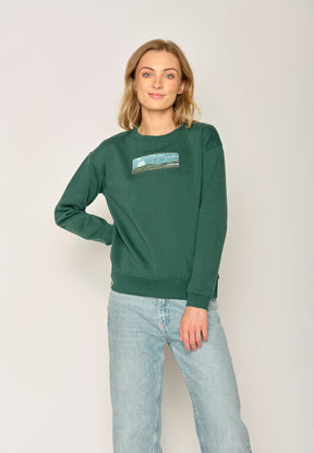 Jungle Green: Gemütliches Sweatshirt aus Bio-Baumwolle für Damen [16620]