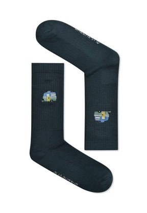 Blau:  Lässige Socken aus Bio-Baumwoll Mix für Unisex [16649]