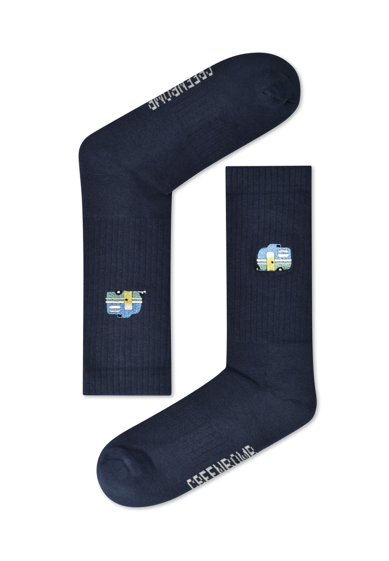 Navy: Lässige Socken aus Bio-Baumwoll Mix für Unisex [16655]