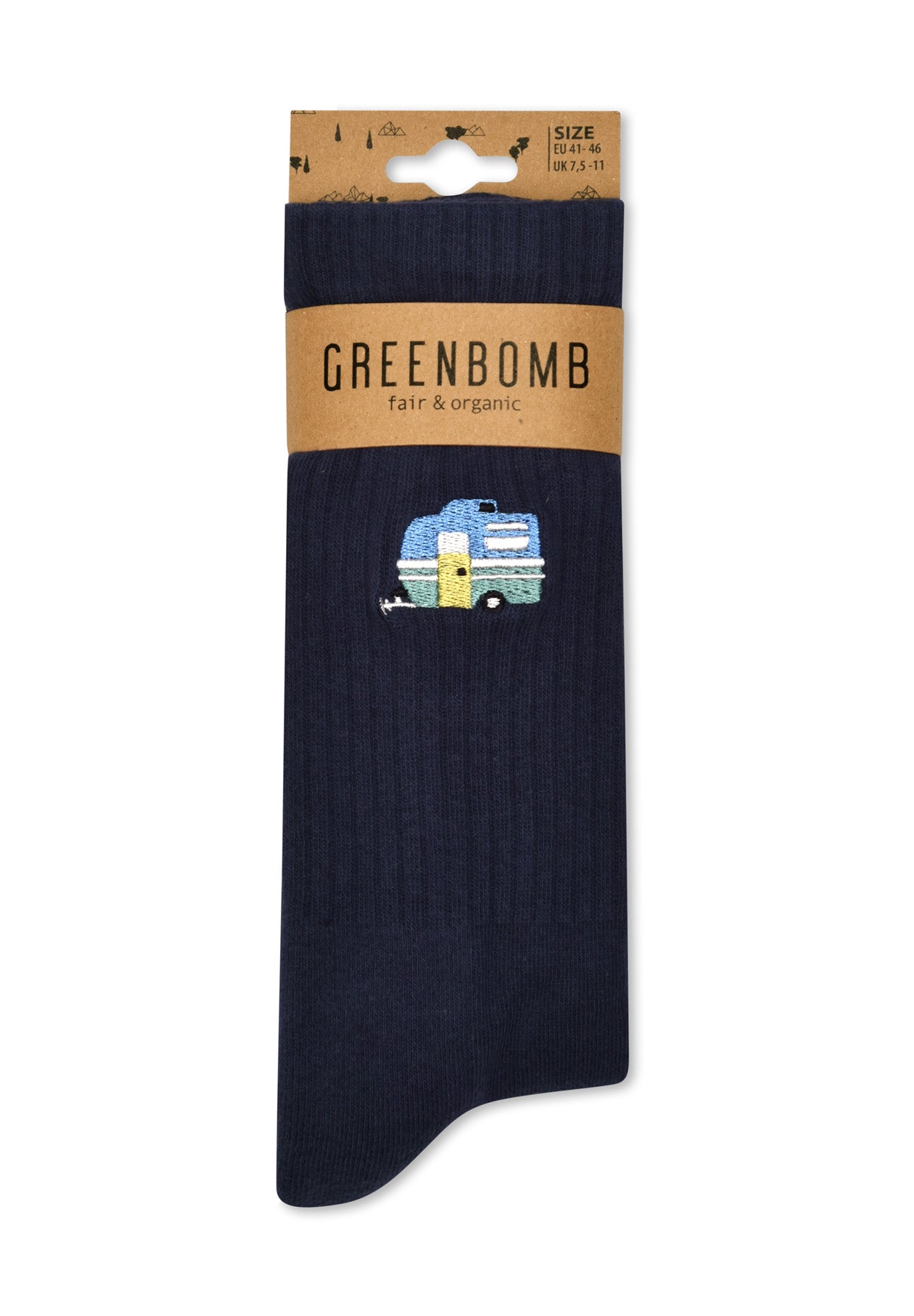 Navy: Lässige Socken aus Bio-Baumwoll Mix für Unisex [16656]