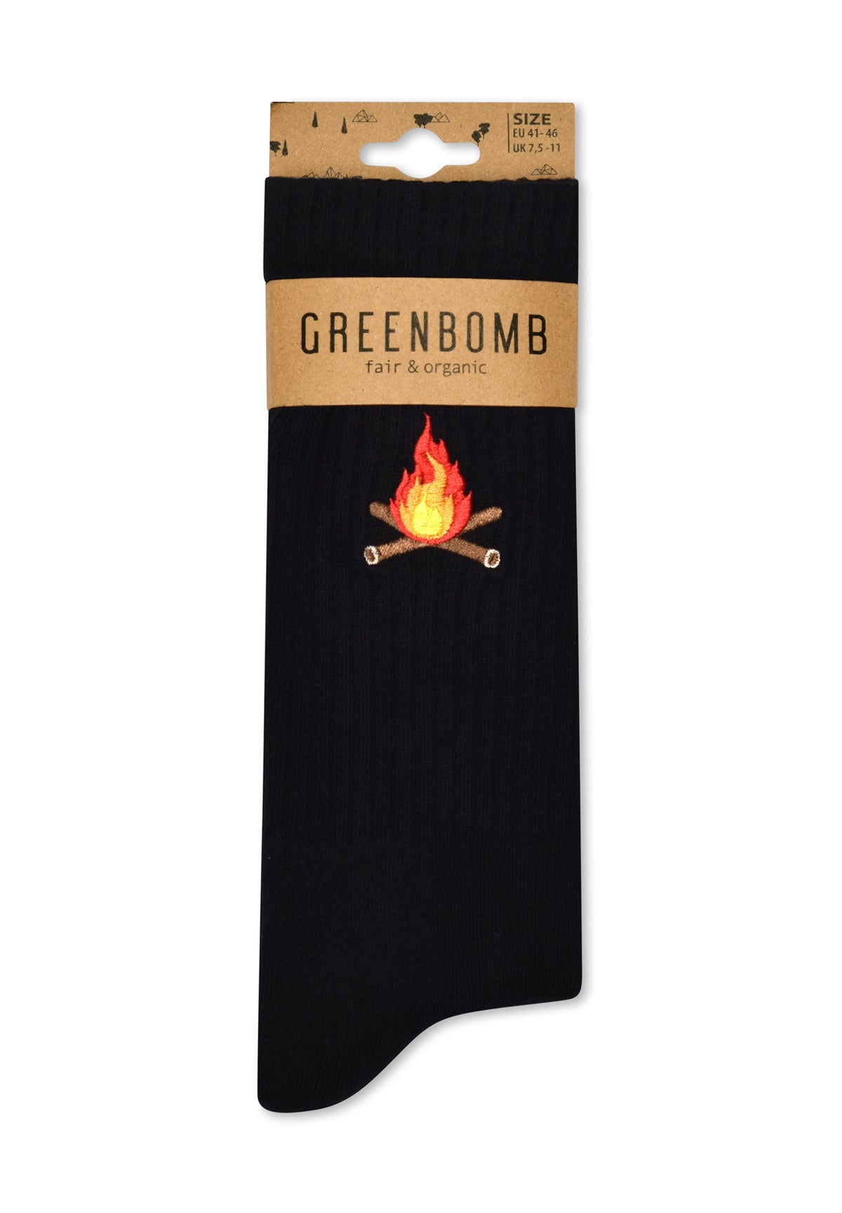 Schwarz:  Lässige Socken aus Bio-Baumwoll Mix für Unisex [16660]