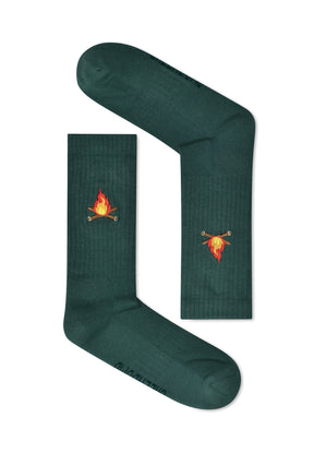 Jungle Green: Lässige Socken aus Bio-Baumwoll Mix für Unisex [16661]