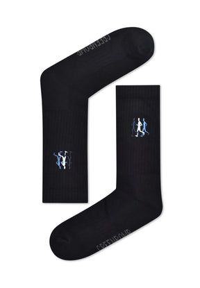 Schwarz:  Lässige Socken aus Bio-Baumwoll Mix für Unisex [16665]