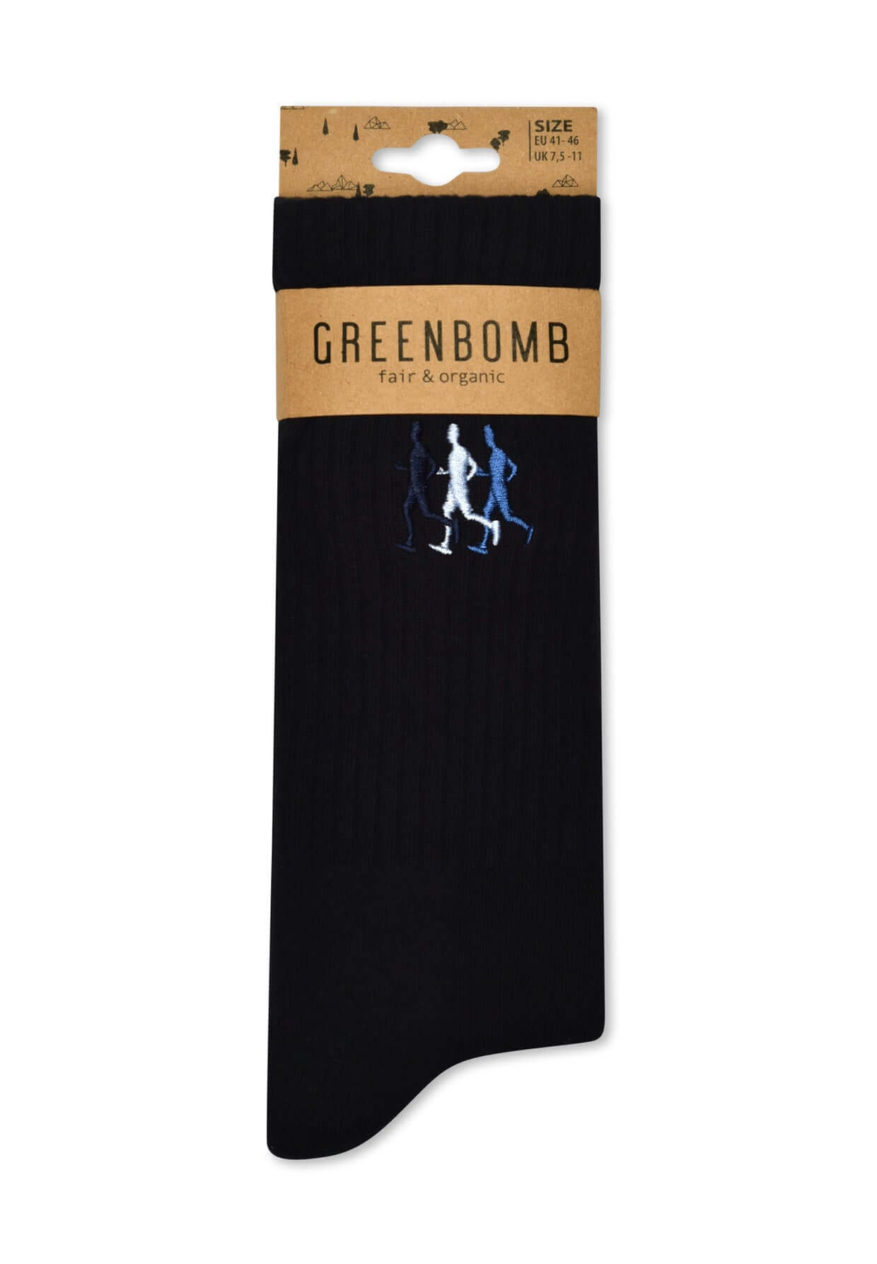 Schwarz:  Lässige Socken aus Bio-Baumwoll Mix für Unisex [16666]