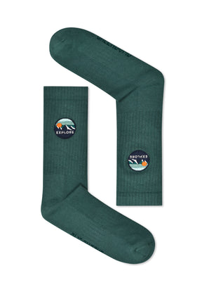 Jungle Green: Lässige Socken aus Bio-Baumwoll Mix für Unisex [16673]