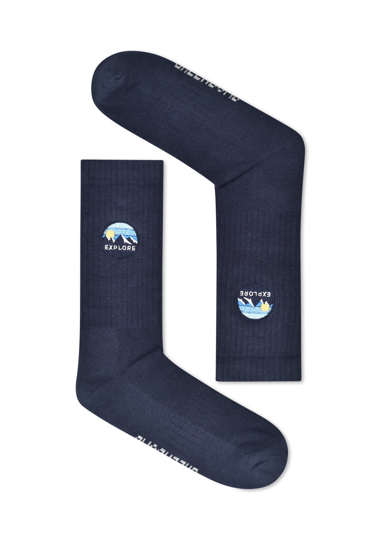 Navy: Lässige Socken aus Bio-Baumwoll Mix für Unisex [16679]